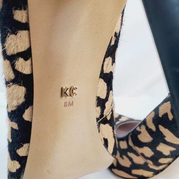 Kenneth Cole Pump, Real Calf Fur, Natural & Black Color Giraffe Print, Size 8 - Picture 9 of 10